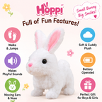 Hoppi Walking & Jumping Rabbit Toy with Sound for Kids | (Free 2 AA Batteries Included)
